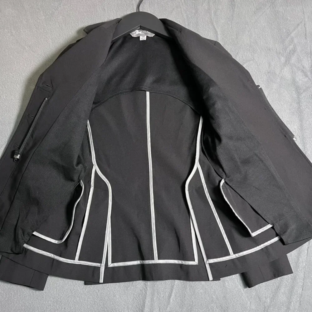 R.J. Classics Black Show Coat, Girls Size 14R grey label washable 100%